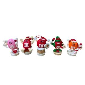Vintage M&M Mars Christmas Valentine Ornament Topper Lot of 5